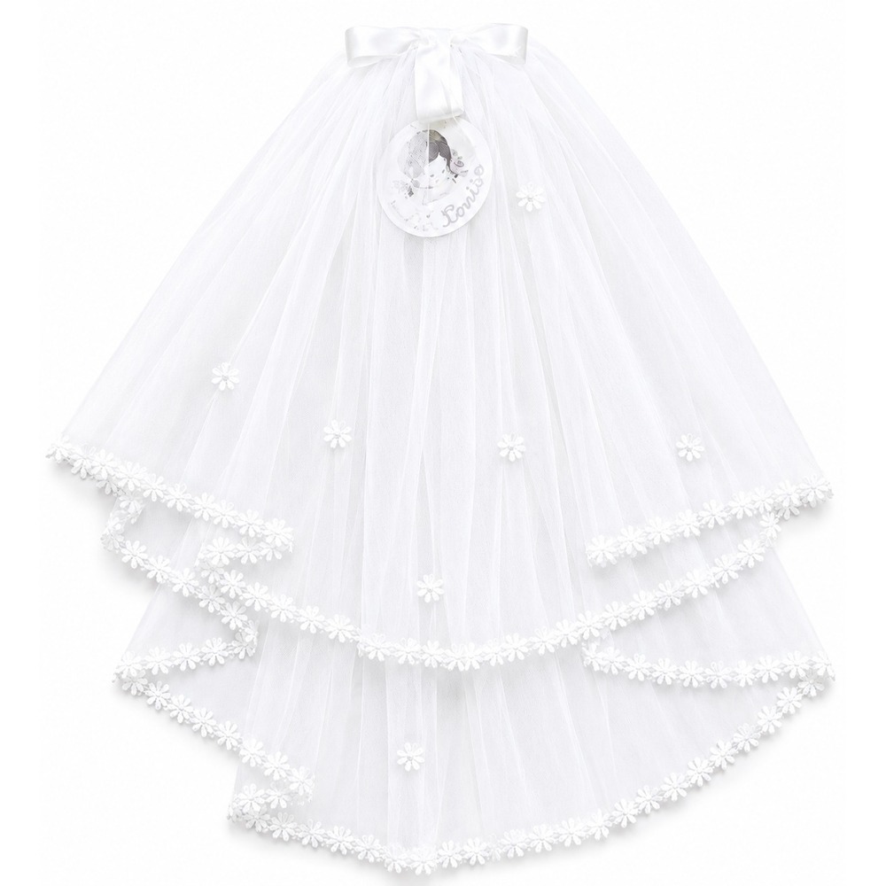 Girls First Communion Veil White Tulle NWT Boutique England Headpiece Headband